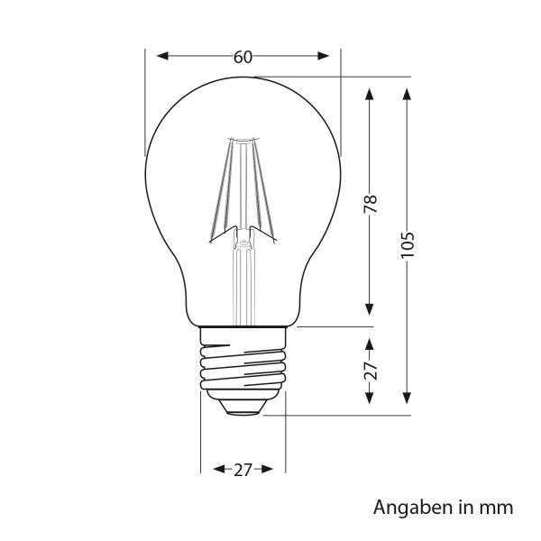 E27 LED Leuchtmittel, A60, warmweiß (2700 K), 4,1 W, 461lm, Kopfspiegel (silber) Günstiger Verkauf