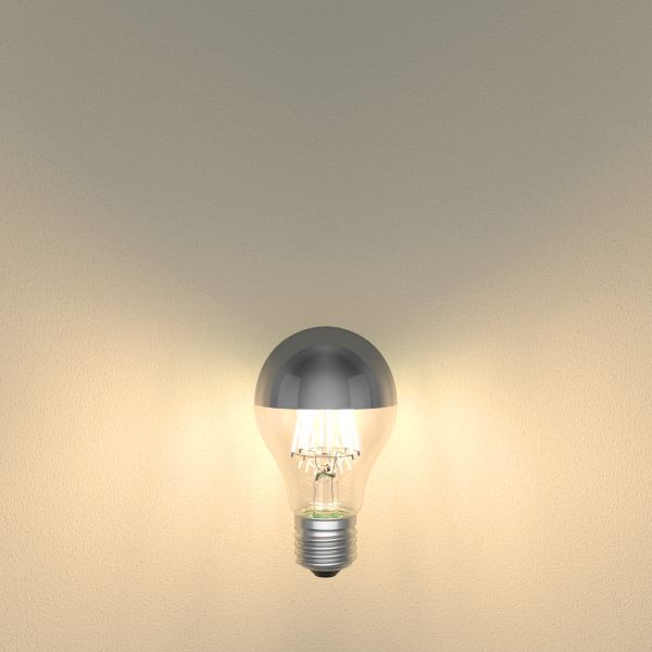 E27 LED Leuchtmittel, A60, 6 W, Kopfspiegel (silber) (Lichtfarbe wählbar) Meist gekauft