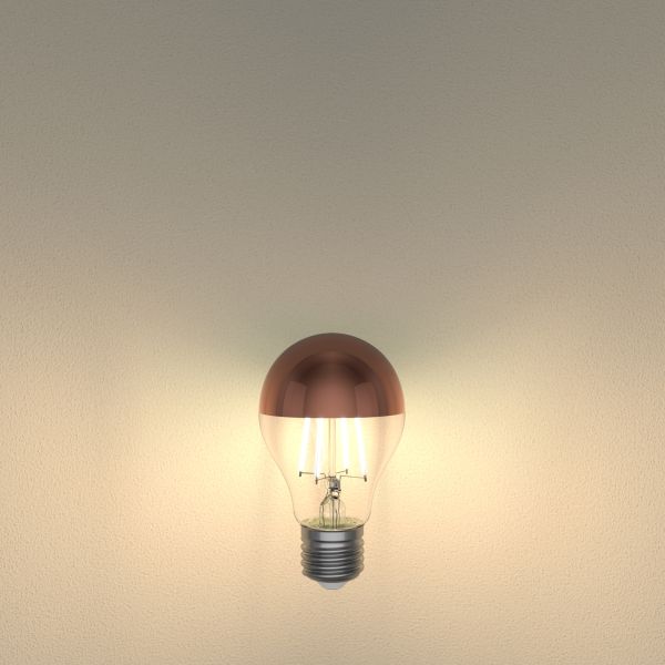 E27 LED Leuchtmittel, A60, warmweiß (2600 K), 7,5 W, 839lm, Kopfspiegel (roségold) Sonderangebot