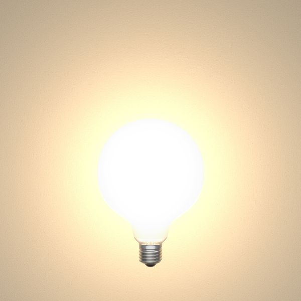 E27 LED Leuchtmittel, G125, warmweiß (2700 K), 6,2 W, 845lm, Milchglas extra matt Exklusivangebot