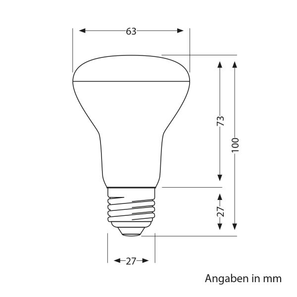 E27 LED Leuchtmittel, R63, warmweiß (2700 K), 8 W, 750lm, matt Top Angebot