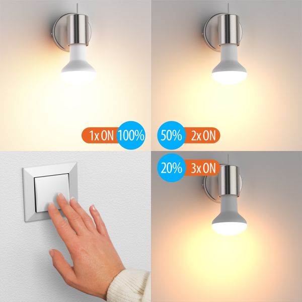 E14 LED Leuchtmittel, R50, warmweiß (2700 K), 6,2 W, 608lm, 116°, 3-Stufen-Dimmer, matt Neueste Mode