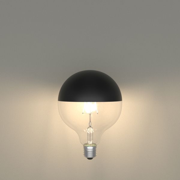 E27 LED Leuchtmittel, G125, warmweiß (2700 K), 6,7 W, 660lm, Kopfspiegel (schwarz) Große Rabatte