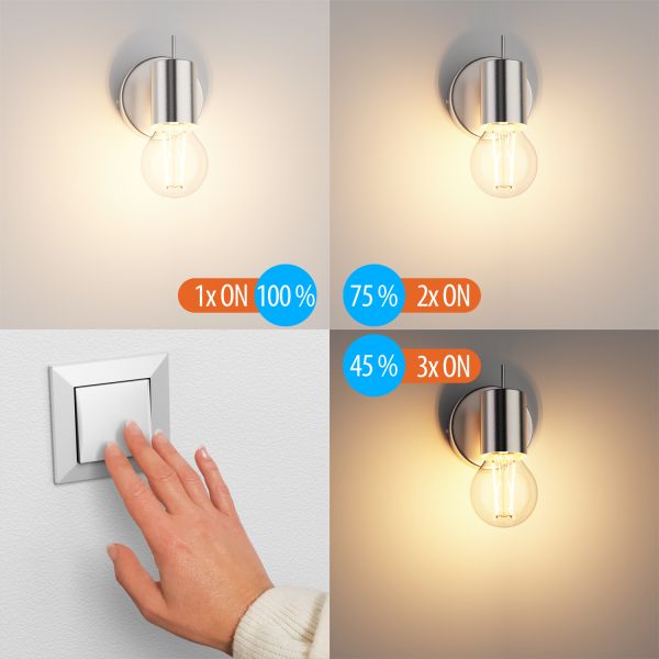 E14 LED Leuchtmittel, G45, warmweiß (2700 K), 4,5 W, 542lm, 3-Stufen-Dimmer Neuheiten