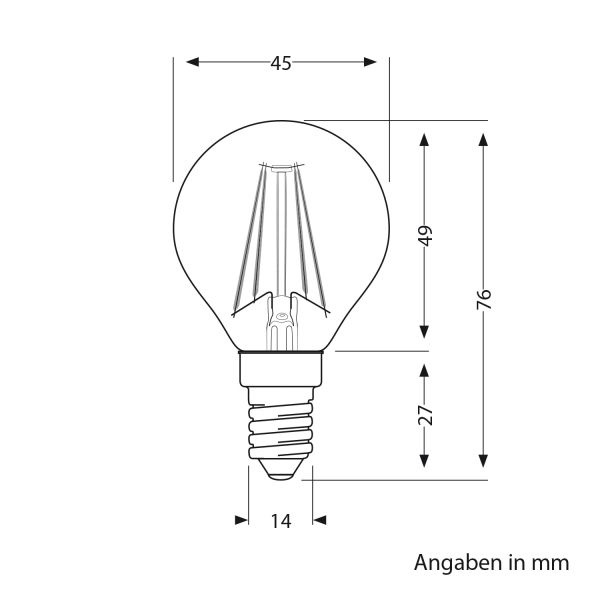 E14 LED Leuchtmittel, G45, warmweiß (2700 K), 4,5 W, 542lm, 3-Stufen-Dimmer Neuheiten