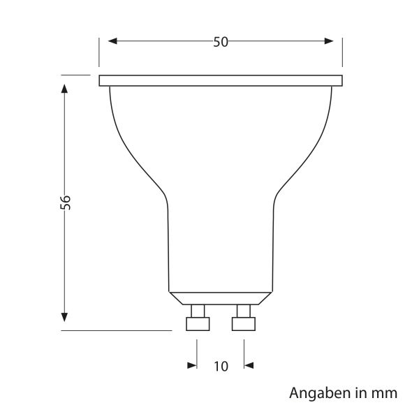 GU10 LED Leuchtmittel, PAR16, warmweiß (2800 K), 0,5 W, 49lm, 100°, matt Räumungsverkauf