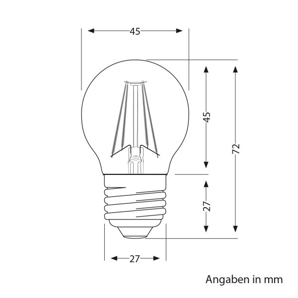 E27 LED Leuchtmittel, G45, warmweiß (2700 K), 4 W, 477lm, gefrostet Wochenangebot