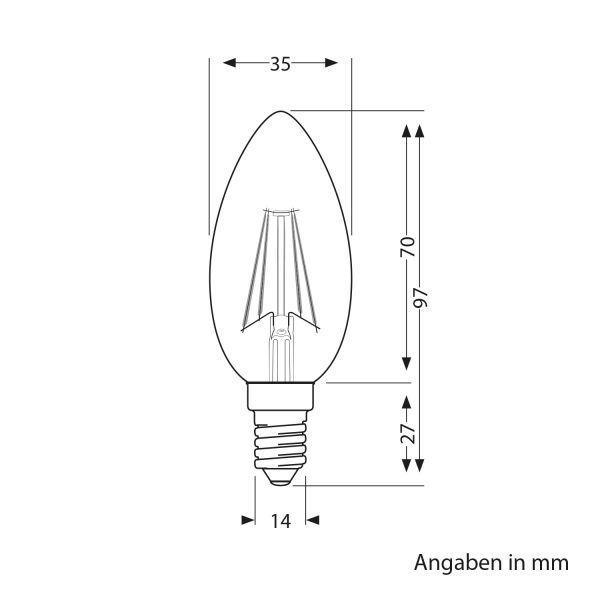 E14 LED Leuchtmittel, Kerze, warmweiß (2700 K), 3,7 W, 452lm Kostenlose Rückgabe