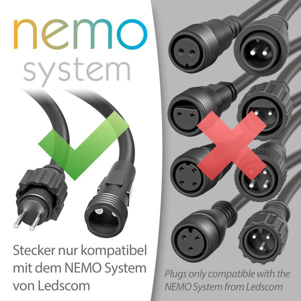 3-fach Verteiler für Stecksystem NEMO (IP44), 1m, schwarz Sonderangebot der Fabrik