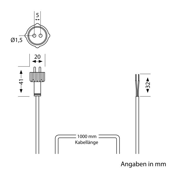 Anschlusskabel für Stecksystem NEMO (IP44), 1m, schwarz , 2 x 0,75 mm² Super Rabatt