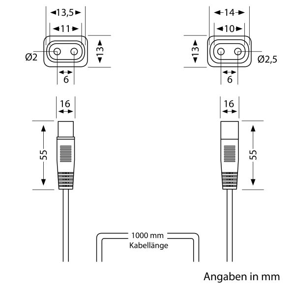 Durchleitungskabel für Stecksystem SPIDER, 1m, weiß Clearance-Verkauf