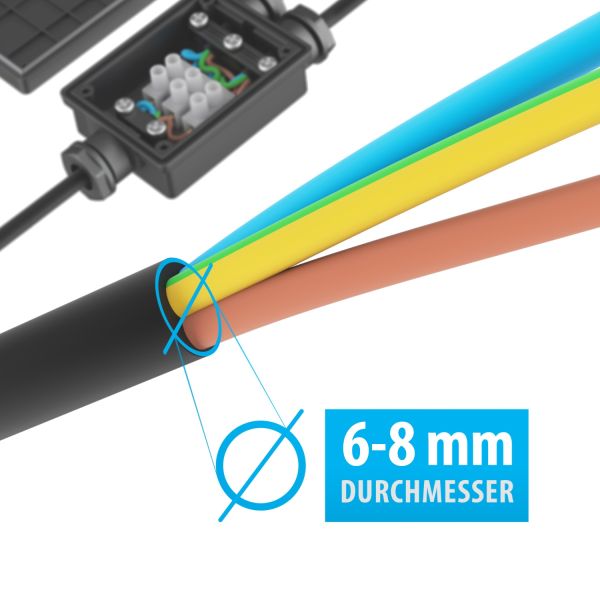 2-fach Kabelverbinder für außen, IP68, Muffe für 6 - 8mm Kabel-Durchmesser Rabatte dieses Monats