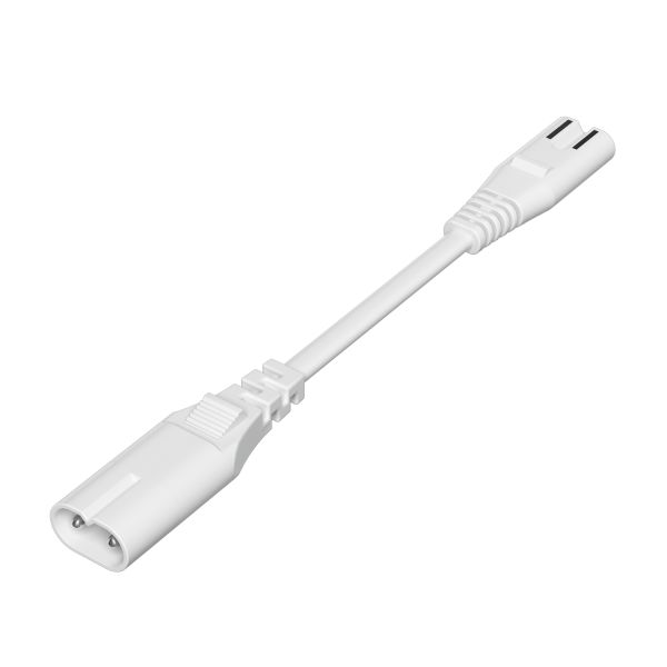 Durchleitungskabel für Stecksystem Gerätestecker C7/C8, 0,19m, weiß Outlet