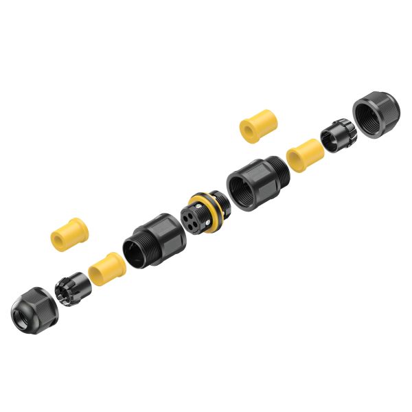 Kabelverbinder für außen, IP68, Muffe für 5 - 12mm Kabel-Durchmesser Auslauf