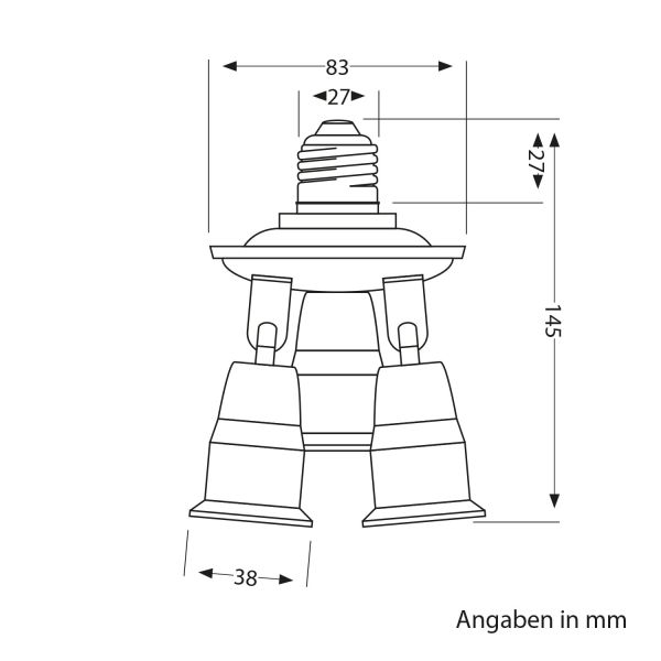 E27 Sockel, 5-fach Splitter-Adapter, weiß Rabatt