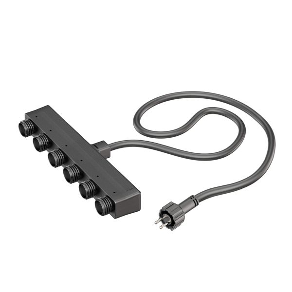 6-fach Verteiler für Stecksystem NEMO (IP44), 1m, schwarz Flash Sale