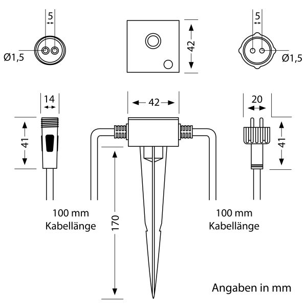 Dämmerungssensor für IP44 Stecksystem NEMO inkl. Erdspieß, wasserfester Helligkeitssensor für außen, Tag-Nacht-Schalter für Gartenbeleuchtung Exklusivangebot