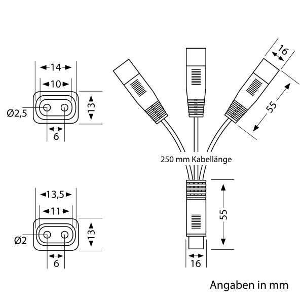 3-fach Verteiler für Stecksystem SPIDER, 0,25m, weiß Im Verkauf