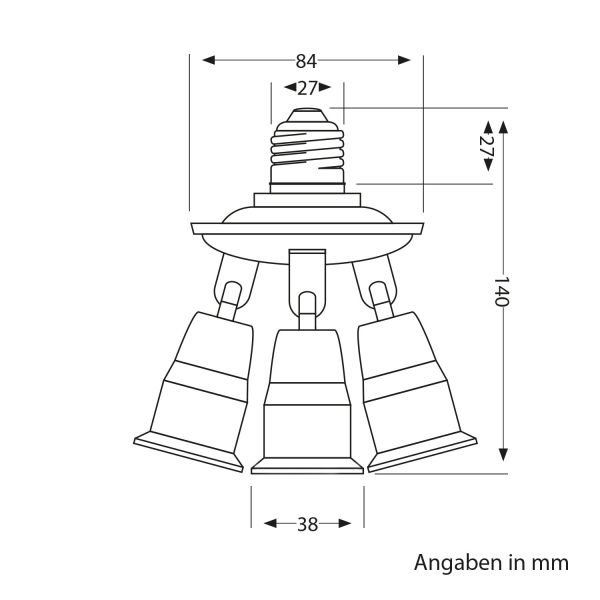 E27 Sockel, 3-fach Splitter-Adapter, weiß Meist gekauft