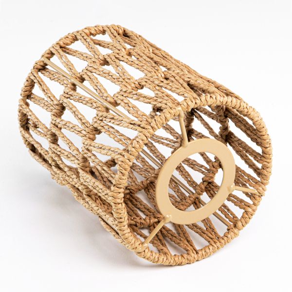 Handgefertigter Boho-Seil-Lampenschirm, natur-beige, 120mm Ø Online Shopping