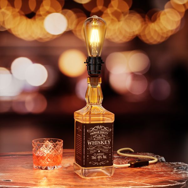 Tischlampe FLAKO, Schalter, Bakelit, Stoff, ohne Flasche, ohne Leuchtmittel (Farbe wählbar) Wochenangebot