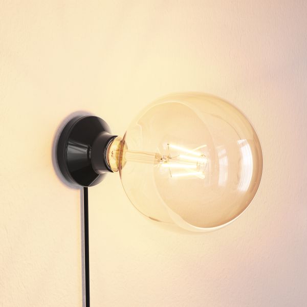 Wandleuchte / Lampenfassung ELEKTRA, Stecker, Schalter, Porzellan, rund (Farbe, Leuchtmittel wählbar) Bis zu 65% Rabatt