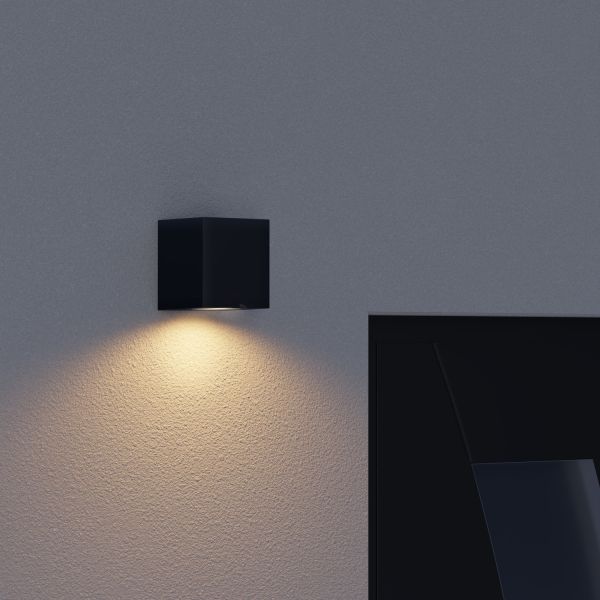 Wandleuchte ALSE für außen, Aluminium, IP54, einflammig, eckig, GU10 Downlight (Farbe, Leuchtmittel wählbar) Fabrikladen