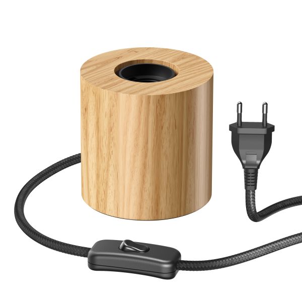Tischlampe HITO, E27 Fassung, Holz massiv, rund (Leuchtmittel wählbar) Online
