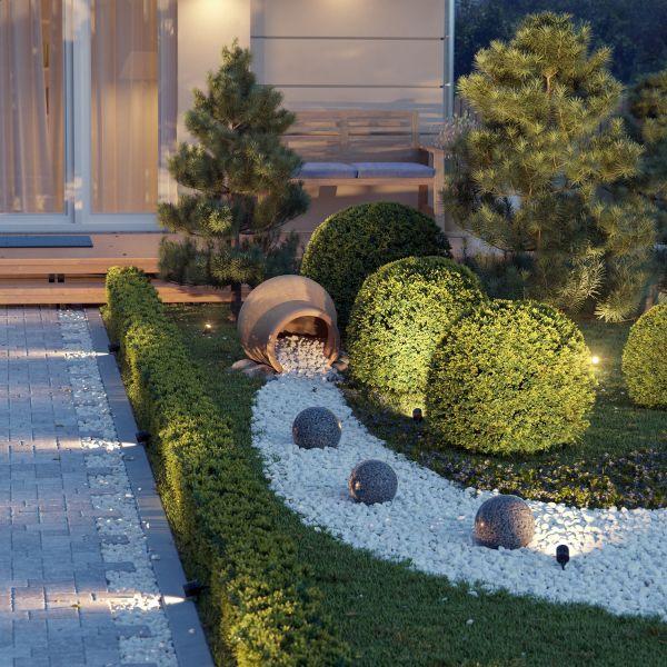 Kleiner LED Gartenstrahler mit Erdspieß TARL für außen, IP65, Stecker, schwarz, 4,3 W (Lichtfarbe wählbar) Outlet