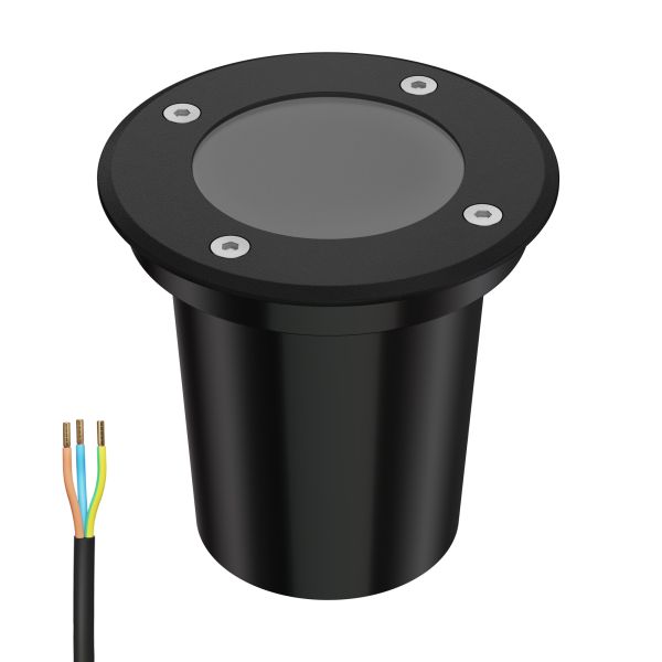 Bodeneinbauleuchte BOLI für außen, IP67, gefrostet, rund, 108mm Ø, 1x GU10 max. 15W (Farbe, Leuchtmittel wählbar) Fabrikpreis