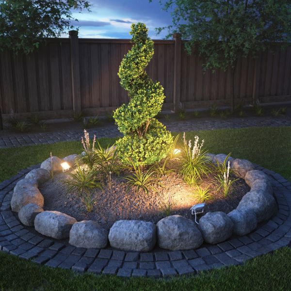 LED Gartenstrahler FLIN mit Erdspieß & Stecker für außen, Scheinwerfer, IP66 wasserfest, 10,9W 837lm warm-weiß (Farbe wählbar) Günstig kaufen
