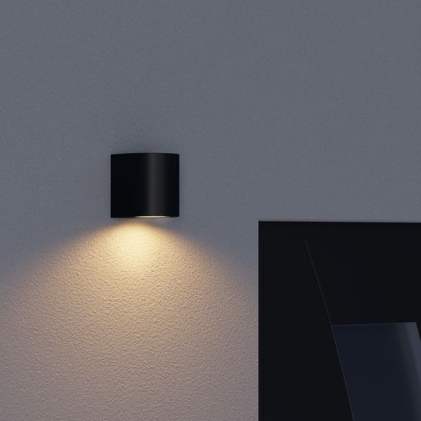 Wandleuchte ALSE für außen, Aluminium, IP54, einflammig, rund, GU10 Downlight (Farbe, Leuchtmittel wählbar) Osterangebot