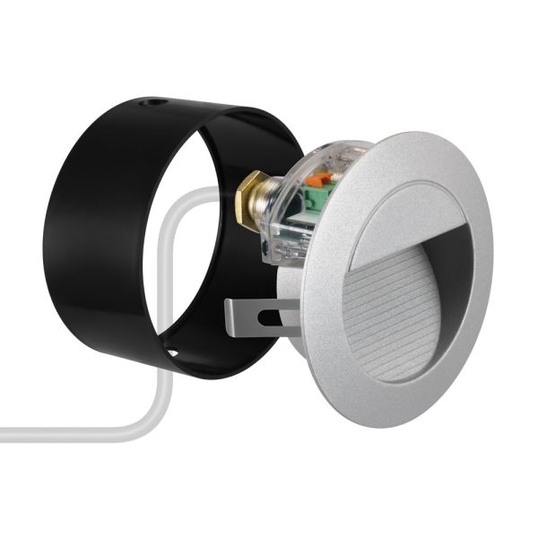 LED Treppenlicht/Wandeinbauleuchte für innen und außen, Downlight, rund, grau, 125mm Ø, warmweiß Muttertagsangebot