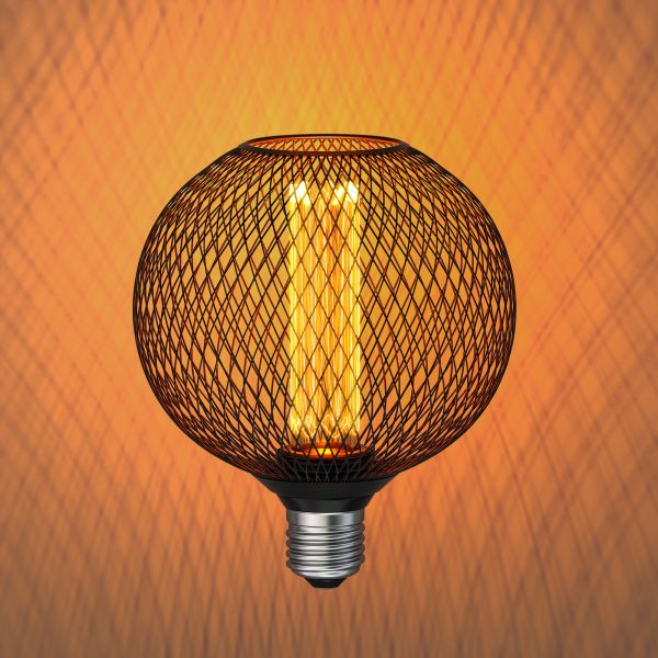Tischlampe TRIN Lampen-Fassung Triangle Dreieck-Fuß, inkl. E27 LED, G120, extra warmweiß, 4W, 220lm Räumungsverkauf