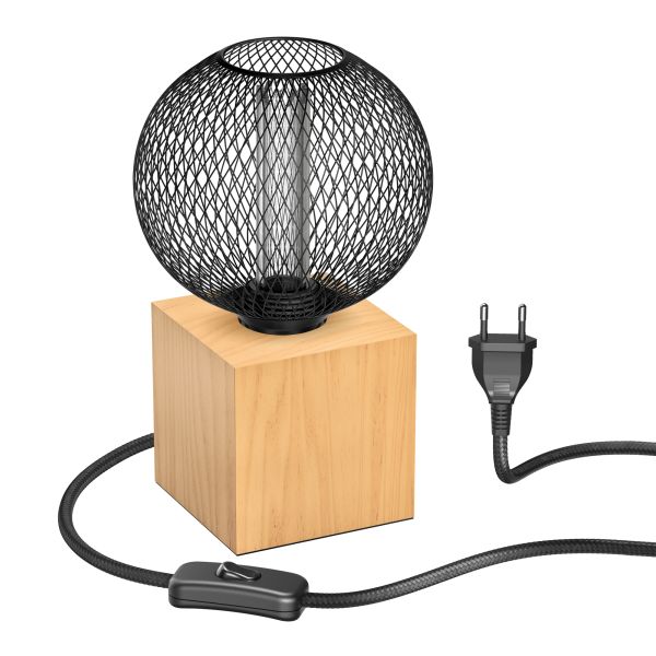Tischlampe HITO, Holz massiv, eckig, inkl. E27 LED, G120, extra warmweiß, 4W, 220lm Kauf eins, bekomm eins gratis
