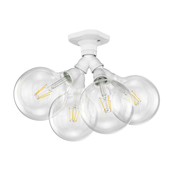 LED Deckenleuchte Elektra Kugel 4-flammig eckig inkl. E27 Lampen (Leuchtmittel wählbar) Super Sparpreis