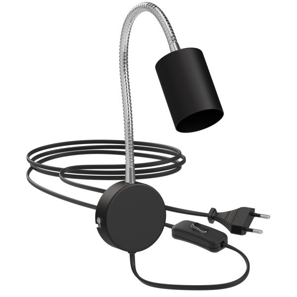 Leselampe WAIKA mit Schwanenhals, Stecker, Schalter schwarz matt, inkl. Smart Home RGBW GU10 LED Lampe, 5,41W, 473lm Sonderangebot der Fabrik