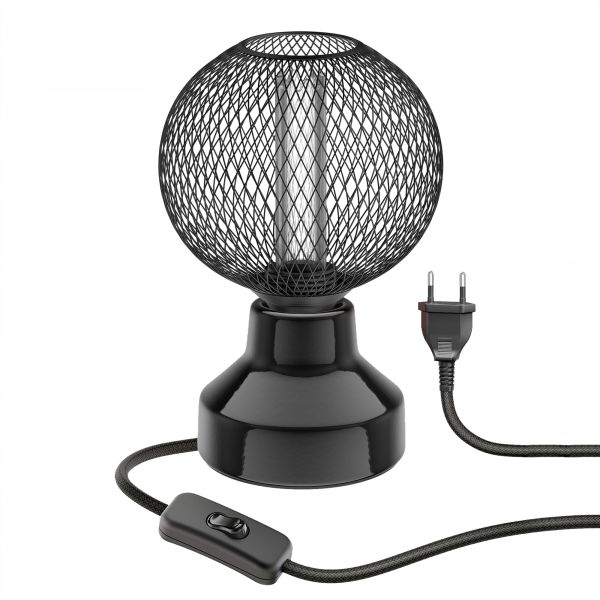 Porzellan Tischlampe TIX, Stecker, Schalter, schwarz, inkl. E27 LED, G120, extra warmweiß, 4W, 220lm Super Rabatt