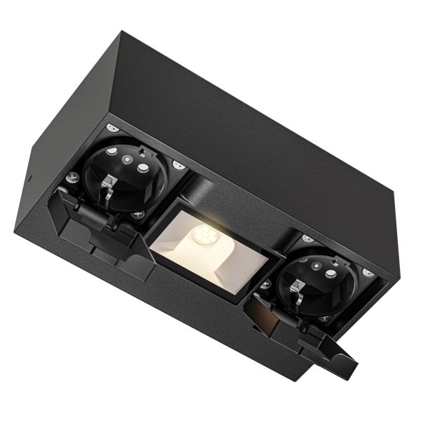 Wandsteckdose WAST für außen, IP44, 2-fach, anthrazit, inkl. LED Downlight, 430lm, warmweiß Kostenloser Versand international