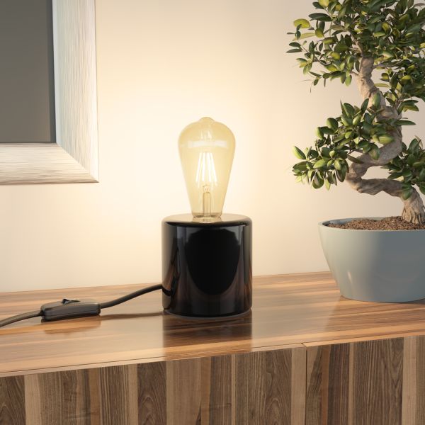 Tischlampe TIPO Porzellan rund inkl. E27 Smart Home RGBW LED Lampe, 8,89W, 892lm (Farbe wählbar) 50% Rabatt für begrenzte Zeit
