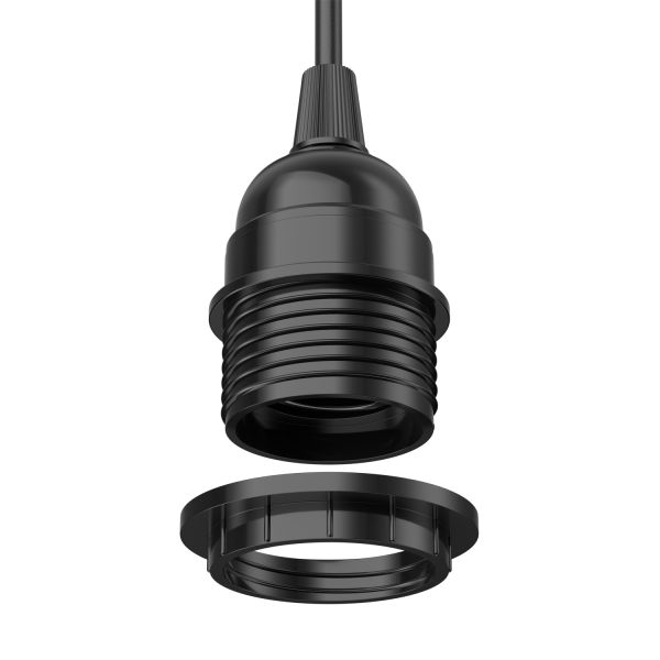 Kabel LEKA mit Stecker, Schalter und E27 Fassung, schwarz, 3m, inkl. Smart Home RGBW LED Lampe, 8,89W, 892lm Outlet