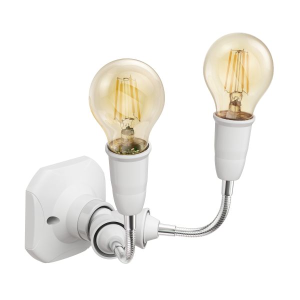Wand-Leuchte Elektra, eckig, mit Schwanenhals zweiflammig, inkl. E27 LED Lampe gold warm-weiß je 471lm Verkauf