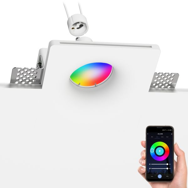 LED Gips Einbaustrahler GIEDI DIY, inkl. Smart Home RGBW GU10 LED Lampe, 5,41W, 473lm Hotsell