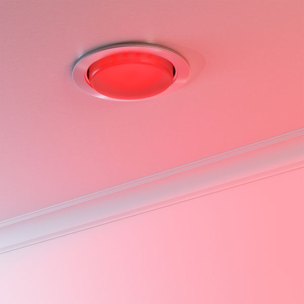 Einbaustrahler Zobe flach rund + smarte LED-Lampe Alexa, dimmbar, Farbtemperatur steuerbar, 107mm Ø Loch 90mm Ø (Farbe, Leuchtmittel wählbar) Fabrikverkauf