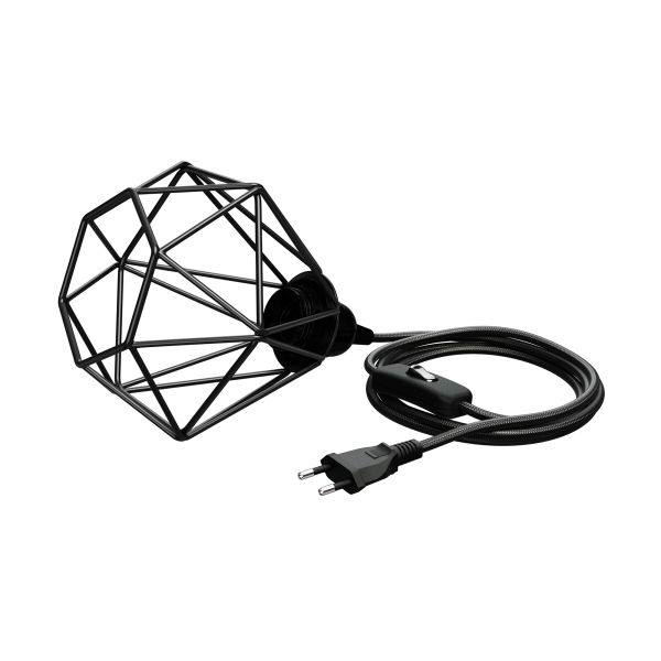 Käfigleuchte klein, Textilkabel LEKA, Stecker, Schalter, 3m, (Farbe, Leuchtmittel wählbar) Zeitlich begrenztes Angebot