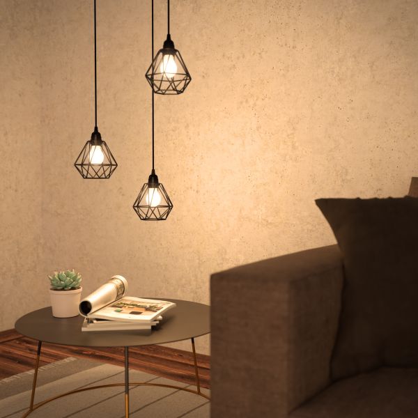 Käfigleuchte klein, Textilkabel LEKA, Stecker, Schalter, 3m, (Farbe, Leuchtmittel wählbar) Zeitlich begrenztes Angebot