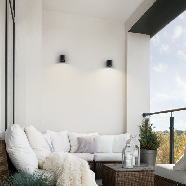 Wandleuchte ALSE Downlight für außen, Aluminium, rund, inkl. Smart Home RGBW GU10 LED Lampe, 5,41W, 473lm (Farbe wählbar) VIP-Rabatte