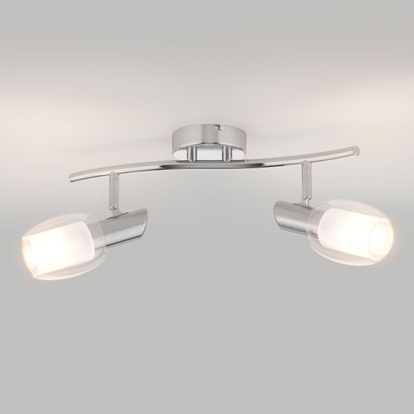Deckenleuchte ELERA, zweiflammig inkl. LED E14 Lampe, chrom matt (Leuchtmittel wählbar) zollfrei