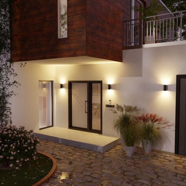Wandleuchte BIDO für außen, Aluminium, IP44, GX53 Up & Downlight (Leuchtmittel, Farbe wählbar) Exklusivangebot