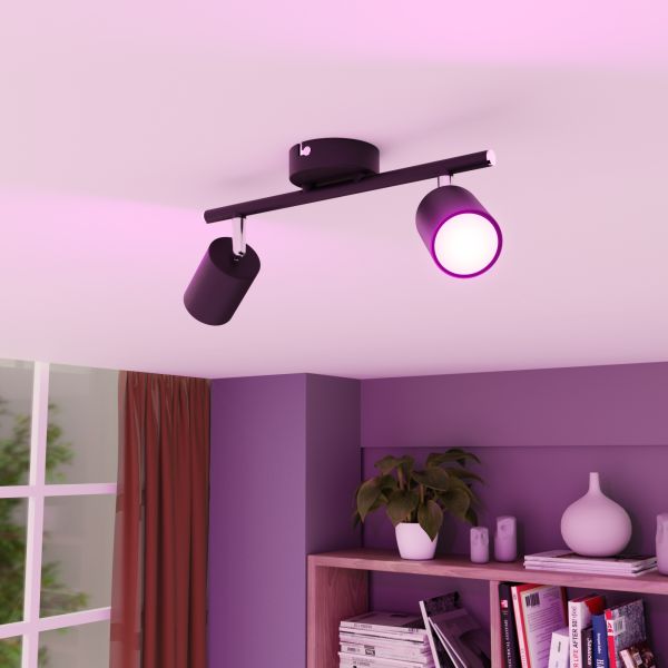 Deckenstrahler WAIKA, zweiflammig, inkl. Smart Home RGBW GU10 LED Lampen je 473lm (Farbe wählbar) Black Friday